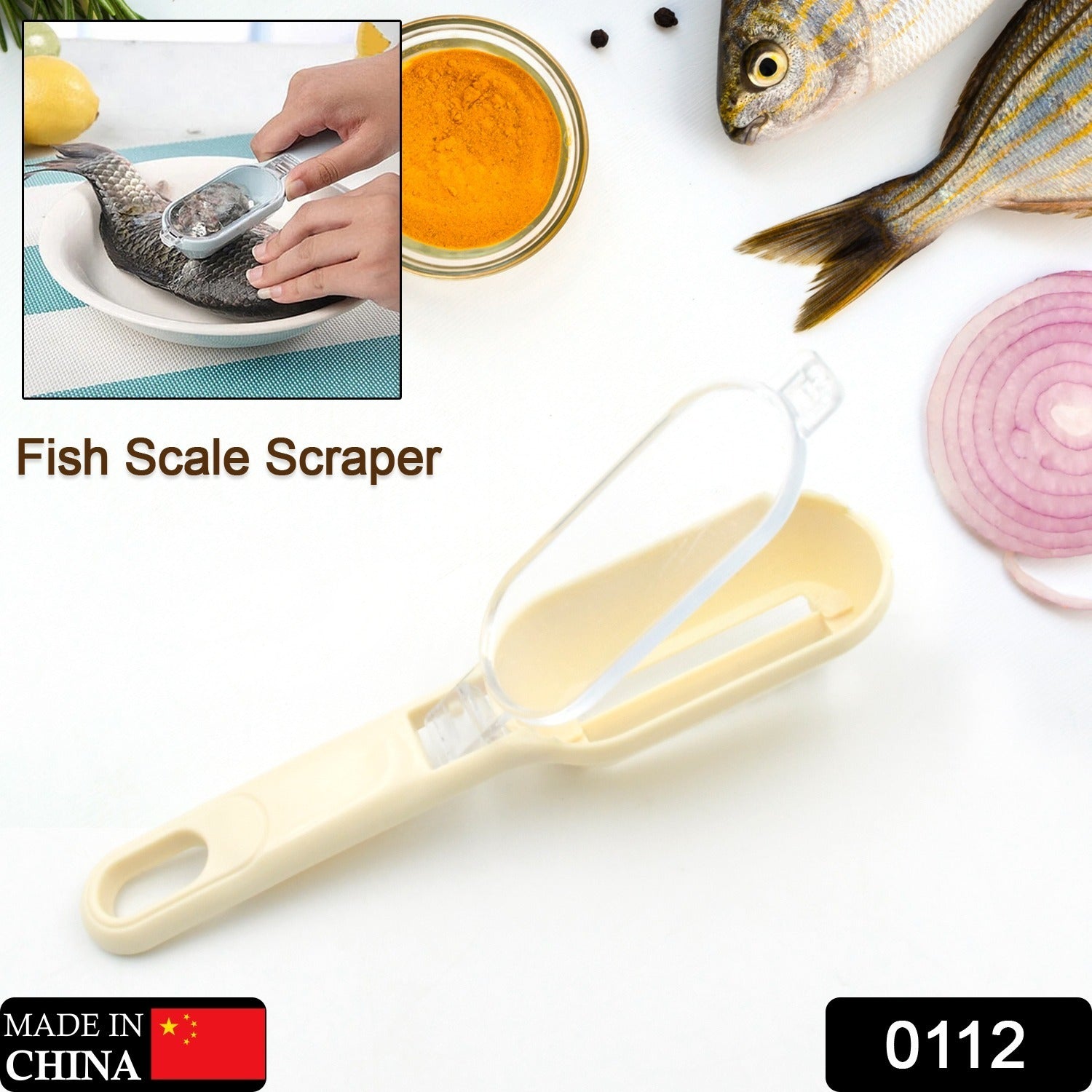 0112 Plastic Fish Scales Graters Scraper, Fish Skin Brush Fish Cleaning Tool Scraping Scales Device with Cover Home Kitchen Cooking Tools 1 Pieces 0112 Plastic Fish Scales Graters Scraper, Fish Skin Brush Fish Cleaning Tool Scraping Scales Device with Cover Home Kitchen Cooking Tools 1 Pieces